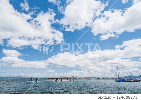 琵琶湖風景　大津市 124688273