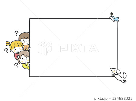 覗いている子供 疑問 覗いている子供 疑問 124688323