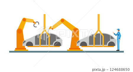 自動車の製造ライン 124688650