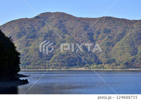 山梨県　本栖湖畔の紅葉 124688715
