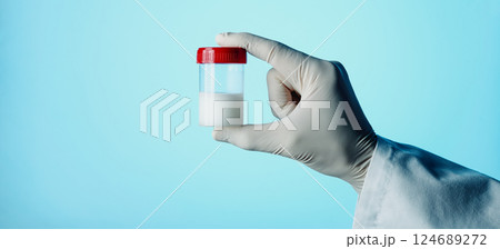 sterile container with some semen, web banner 124689272