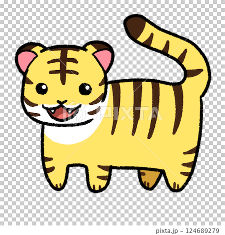 ゆるい虎イラスト ゆるい虎イラスト 124689279
