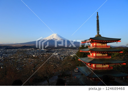新倉山浅間神社から富士山 124689468