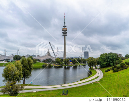 The Olympiaturm in Olympiapark in Munich, Germany The Olympiaturm in Olympiapark in Munich, Germany 124690082