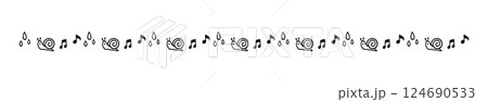 シンプルな手書きのかわいい梅雨の飾り罫 シンプルな手書きのかわいい梅雨の飾り罫 124690533