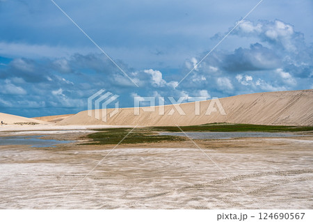 Buggy tour to the Amancio lagoon at Jericoacoara, Brazil. Dunes of Ceara Buggy tour to the Amancio lagoon at Jericoacoara, Brazil. Dunes of Ceara 124690567