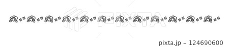 シンプルな手書きのかわいい紫陽花の飾り罫 124690600