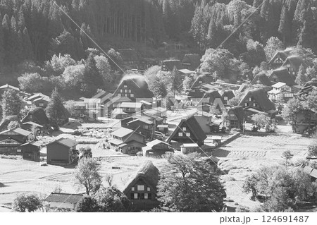 萩町合掌造り集落　白川郷　茅葺　荻町城跡　展望台　展望台遊歩道 124691487