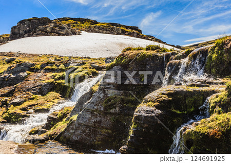 Mountain waterfall, Aurlandsfjellet Norway 124691925