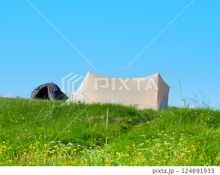 Tent on nature, Lofoten Norway Tent on nature, Lofoten Norway 124691933