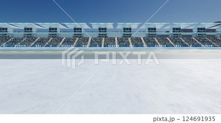 3D Large crowd watching a race at the stadium on a sunny day 3D Large crowd watching a race at the stadium on a sunny day 124691935