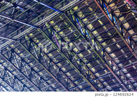 エスコンフィールドHOKKAIDO（北海道北広島市Fビレッジ、北海道ボールパーク）の鉄骨トラス屋根 124692624