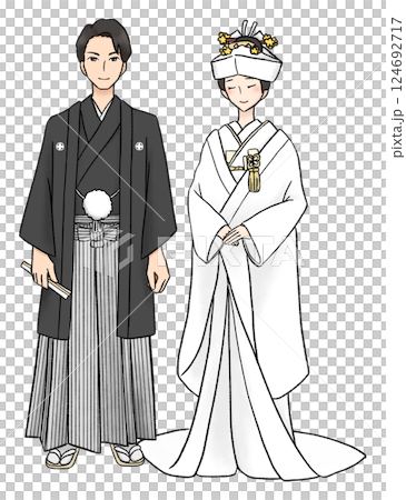 Kimono's bride and groom Kimono's bride and groom 124692717