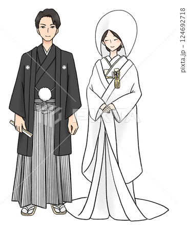 和装の新郎新婦 124692718