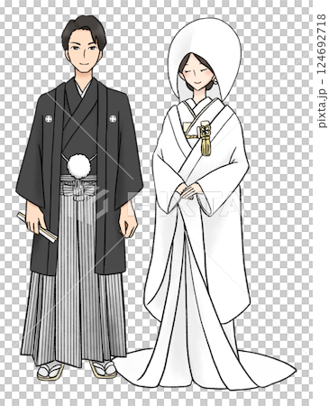 和装の新郎新婦 124692718