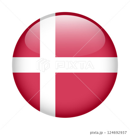 flag of Denmark, button round glossy icon flag of Denmark, button round glossy icon 124692937