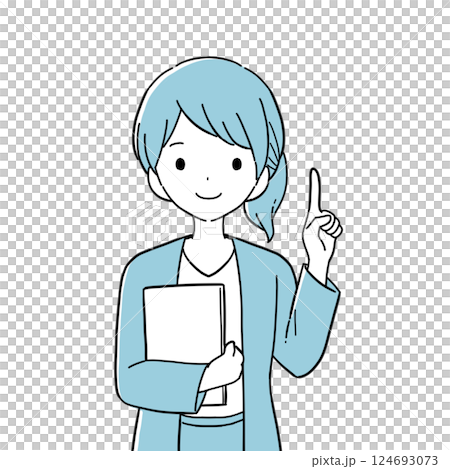 一位辦公室女士向上的插圖 一位辦公室女士向上的插圖 124693073