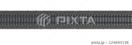Industrial freight train on railway rails on white background Industrial freight train on railway rails on white background 124693136