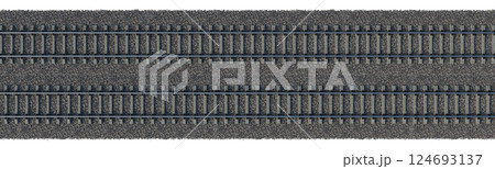 Industrial freight train on railway rails on white background Industrial freight train on railway rails on white background 124693137