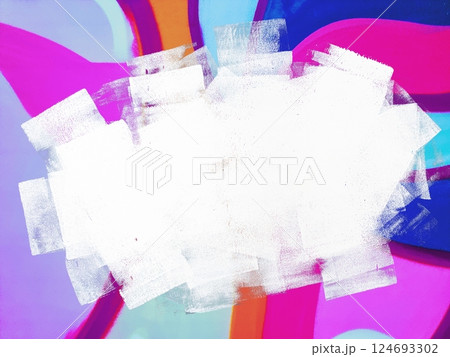 Abstract Neon Brushstroke Art with Iridescent 80s Vibe 124693302