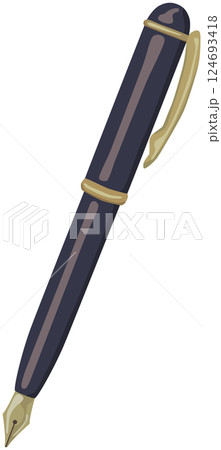 万年筆 文房具 ベクター素材 124693418