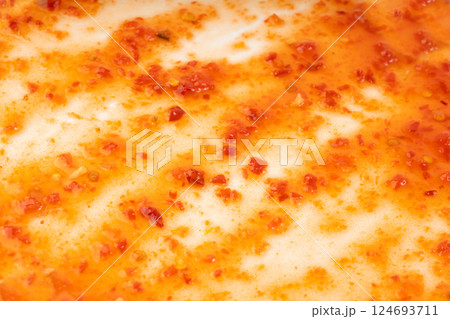 Nuoc Cham Orange Sauce Texture Background, Red Asian Jelly Dip Smear Pattern, Hot Pepper Nuoc Cham Orange Sauce Texture Background, Red Asian Jelly Dip Smear Pattern, Hot Pepper 124693711