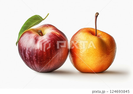 Fresh fruits on white background. Healthy food concept Fresh fruits on white background. Healthy food concept 124693845