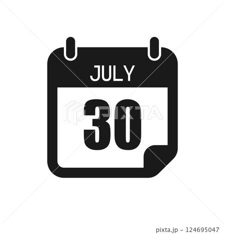 Vector icon page day calendar - 30 July month Vector icon page day calendar - 30 July month 124695047