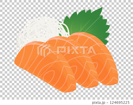 Salmon sashimi illustration material 124695225