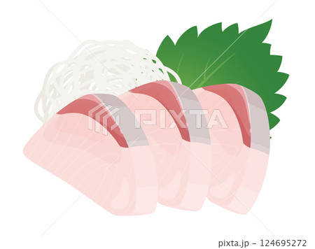 ブリの刺身のイラスト素材 ブリの刺身のイラスト素材 124695272