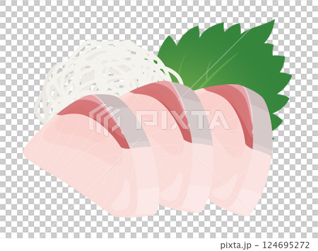 ブリの刺身のイラスト素材 ブリの刺身のイラスト素材 124695272