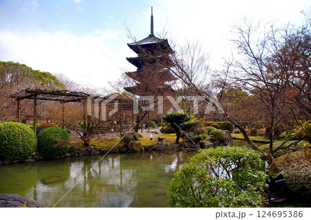 京都府 東寺・庭園 瓢箪池 五重塔 京都市 南区 九条町 2022年2月 京都府 東寺・庭園 瓢箪池 五重塔 京都市 南区 九条町 2022年2月 124695386