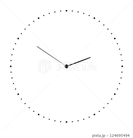 Round clock face with stopwatch dial, time meter scale, speedometer marks, and minimal line icon design. Flat vector illustration isolated on white background. Round clock face with stopwatch dial, time meter scale, speedometer marks, and minimal line icon design. Flat vector illustration isolated on white background. 124695494