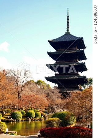 京都府　東寺・五重塔（国宝） 京都市 南区 九条町　2022年2月 124696037