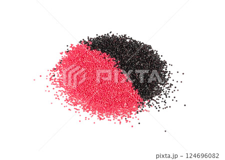 Candy sprinkle pile, round sugar sprinkles, small sweet color confectionery decoration balls Candy sprinkle pile, round sugar sprinkles, small sweet color confectionery decoration balls 124696082
