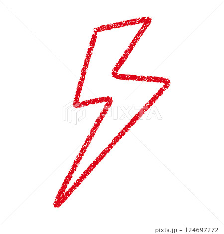 Red Hand-drawn doodle elements lightning, thunderbolt sketchy crayon scribble style with rock vibe. Flat vector illustration isolated on white background. Red Hand-drawn doodle elements lightning, thunderbolt sketchy crayon scribble style with rock vibe. Flat vector illustration isolated on white background. 124697272