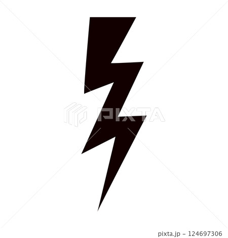 Thunder hand style comic energy flash. Drawn lightning bolt electric icon. Flat vector illustration isolated on white background. Thunder hand style comic energy flash. Drawn lightning bolt electric icon. Flat vector illustration isolated on white background. 124697306