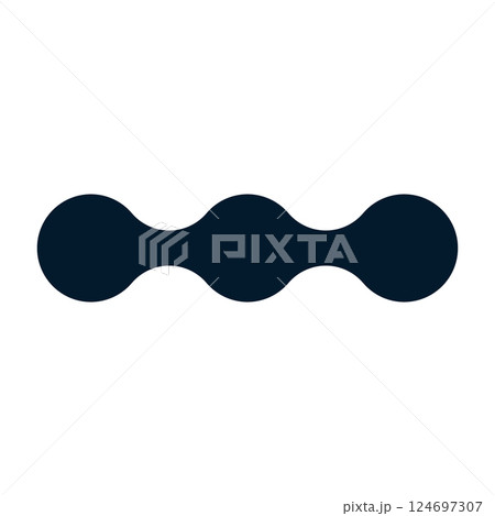Organic connect pattern with metaball molecules. Geometric blob shapes and fluid dots. Flat vector illustration isolated on white background. 124697307