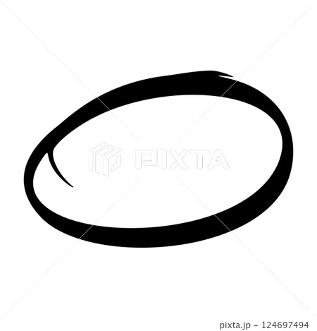 Hand-drawn highlight strokes with pencil, pen, and marker textures. Oval and round sketch lines for emphasis and underlining. Flat vector illustration isolated on white background. Hand-drawn highlight strokes with pencil, pen, and marker textures. Oval and round sketch lines for emphasis and underlining. Flat vector illustration isolated on white background. 124697494