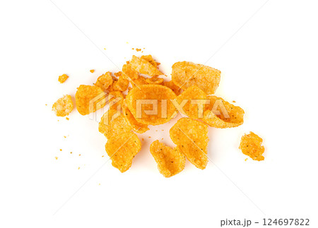 Hummus chickpea chips, chick pea crisps pile, healthy orange snack, fried legume crunchies Hummus chickpea chips, chick pea crisps pile, healthy orange snack, fried legume crunchies 124697822