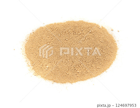 Maca powder isolated, dry Peruvian ginseng powder, ground ayak willku superfood, organic 124697953