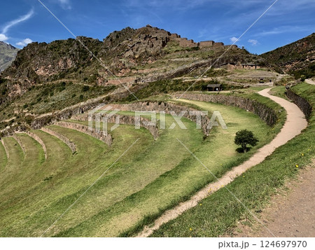 Inca agricultural terraces in Peru. 124697970