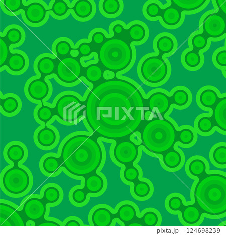 Vector Meta ball Connect Dot Set. Green Molecule chain. Circle Shapes. Abstract Geometric Dots. Morphing Blob for Pattern, Sticker, Badge, Poster, Web Design. 124698239