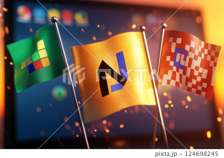 Colorful flags representing different...のイラスト素材 [124698245] - PIXTA