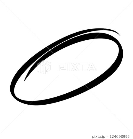 Hand-drawn highlight strokes with pencil, pen, and marker textures. Oval and round sketch lines for emphasis and underlining. Flat vector illustration isolated on white background. Hand-drawn highlight strokes with pencil, pen, and marker textures. Oval and round sketch lines for emphasis and underlining. Flat vector illustration isolated on white background. 124698993