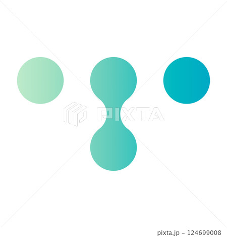 Molecular dot connect pattern with metaball shapes. Abstract fluid morphing paterns. Flat vector illustration isolated on white background. 124699008