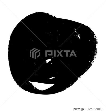 Hand-scribbled crayon circles with pastel texture. Paint oval shapes and wax pencil strokes. Flat vector illustration isolated on white background. 124699018