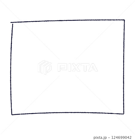 Hand drawn rectangular frame with rough brush strokes, sketchy pencil and marker border, scribbled square box outline. Flat vector illustration isolated on white background. 124699042