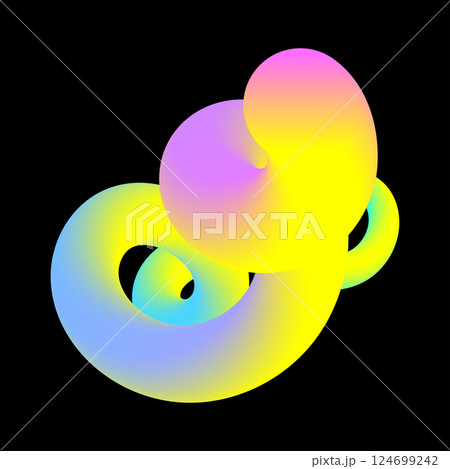 Colorful abstract swirling shape on black background. Vector illustration Colorful abstract swirling shape on black background. Vector illustration 124699242