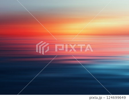 Serene Abstract Illustration of a Colorful Sunset Over Calm Ocean Waves Background Concept 124699649